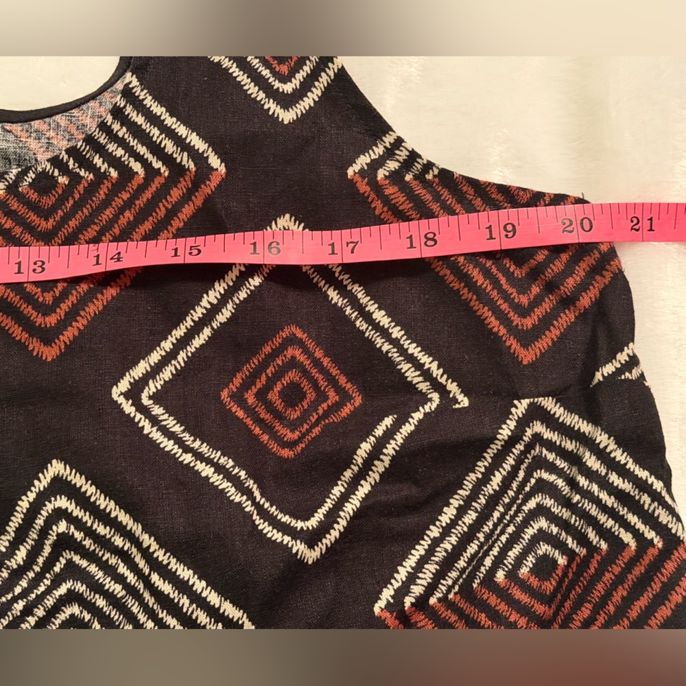 The Loft Geometric Patterned Black and Brown Women's Top - Picture 9 of 10